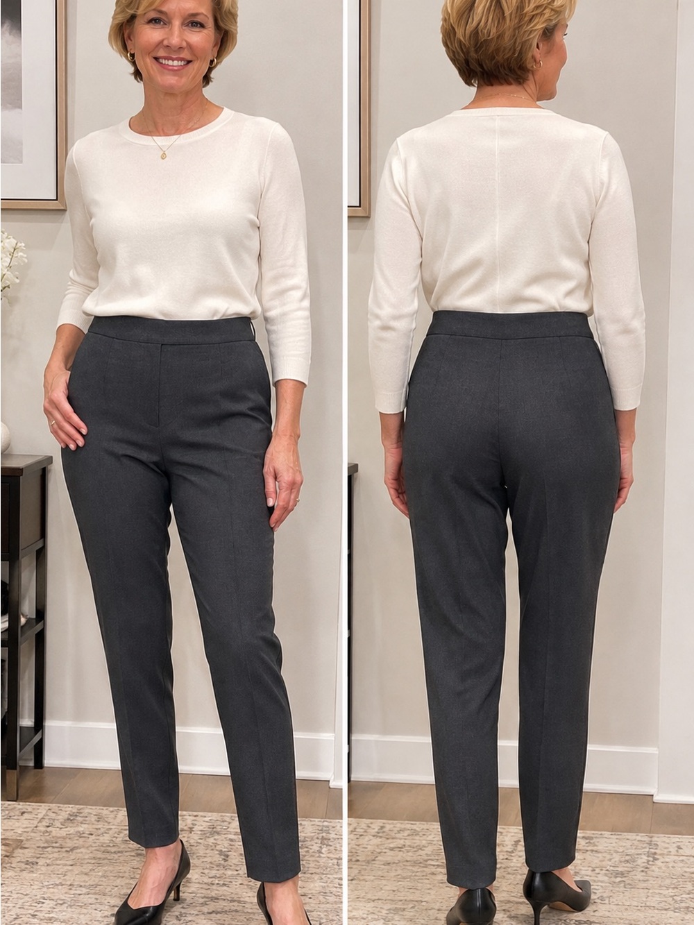 Talbots 100% Wool High-Waisted
Tapered Trousers Size 8